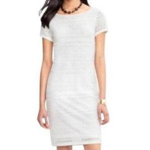Banana Republic Cap Sleeve White Lace Dress